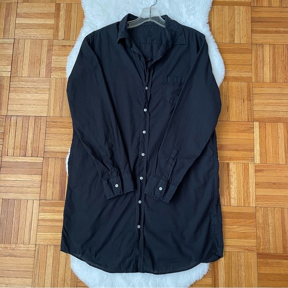 FRANK $ EILEEN MaryOversized Button-Up Shirt In Blackout Denim Size Medium